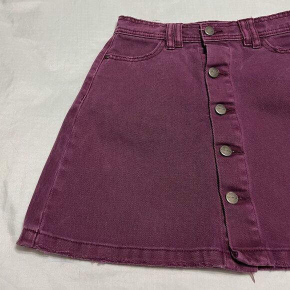 NXP Nena and Pasadena Denim Jean Skirt Purple Exposed Front Buttons Size XS - Picture 5 of 14